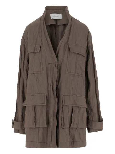 Ferragamo pocket-detail belted jacket Brown 13G998CONCRETE