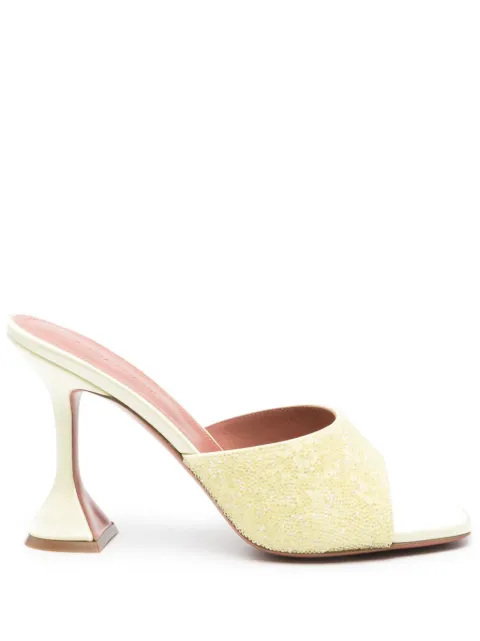 Amina Muaddi 10mm Lupita Crystal sandals Yellow LUPITACRYSTALDUST