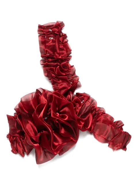 Noir Kei Ninomiya ruffled top Red 3OV009S25