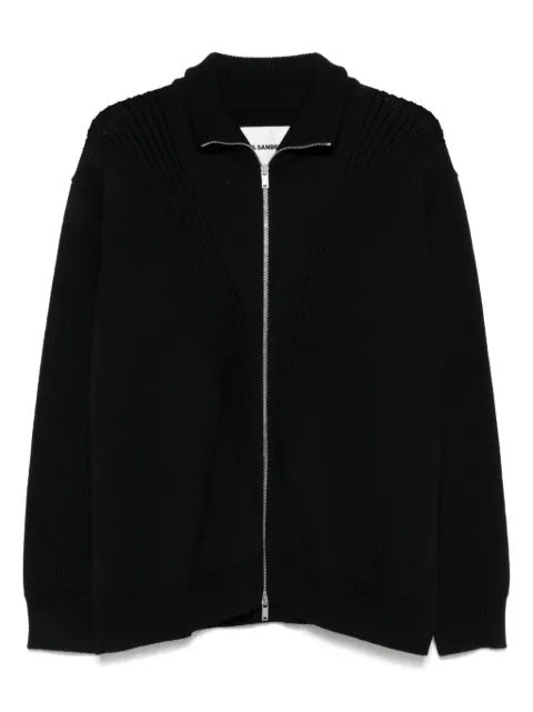 Jil Sander zip-up wool cardigan Black J22HP0039J14775001