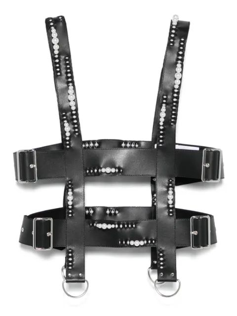 Noir Kei Ninomiya faux-leather harness vest Black 3OV14S25