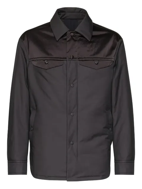 Ferragamo satin-panel shirt jacket Black 750498