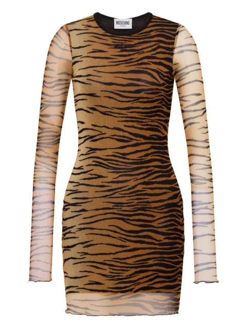 MOSCHINO JEANS animal-pattern mini dress Neutrals A04578242