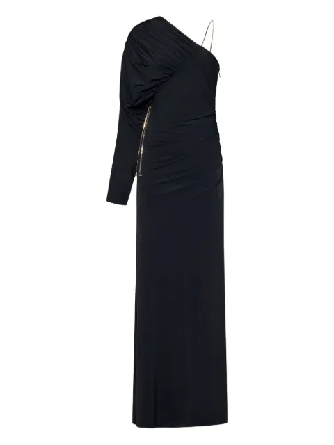 Danamé asymmetrical draped evening dress Black 625SS6642O