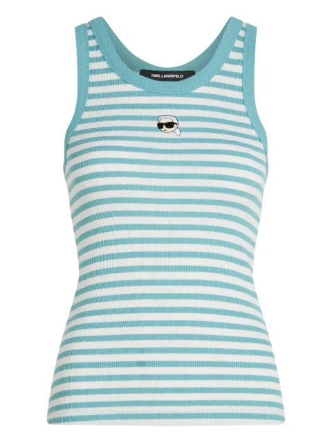 Karl Lagerfeld Ikon striped ribbed tank top Blue A3W170792CL