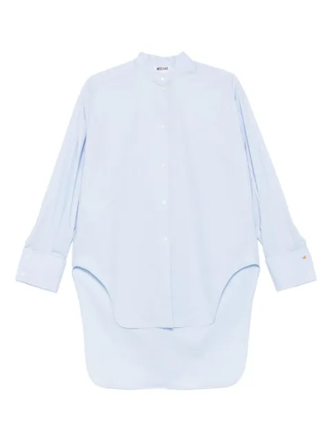 Moschino band-collar curved-hem shirt Blue J02075531