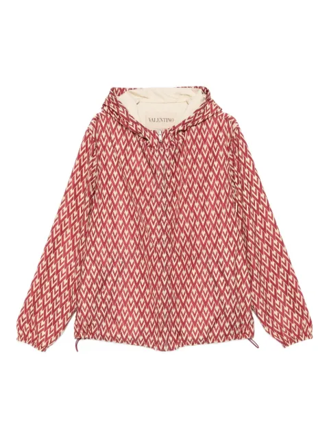 Valentino Garavani geometric-pattern hooded jacket Red VCI348AYE