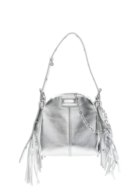 Maje metallic leather Miss M micro bag Silver MFAPM00316