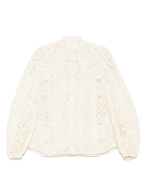 ZIMMERMANN floral-embroidered shirt Neutrals 4253TSS251