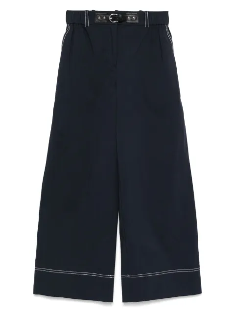 Maje cotton trousers with leather belt Blue MFPPA00736