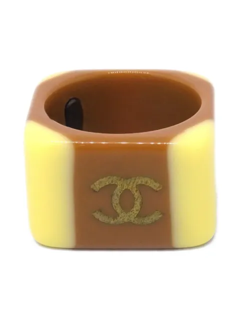 CHANEL Pre-Owned 2001 CC-logo ring Brown RG185027