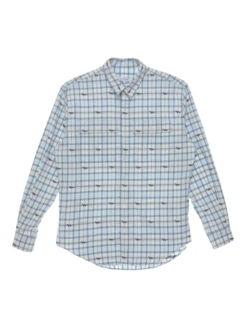 Maison Kitsuné check-print long-sleeve shirt Blue OM00425WW0118
