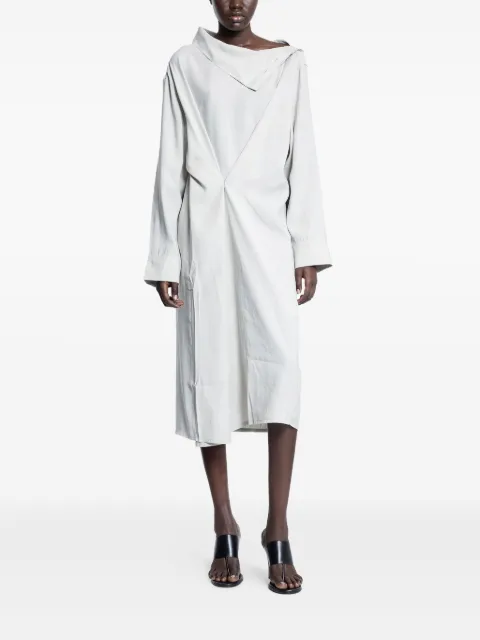 Studio Nicholson Leat high-neck draped dress Grey LEATSNW1621