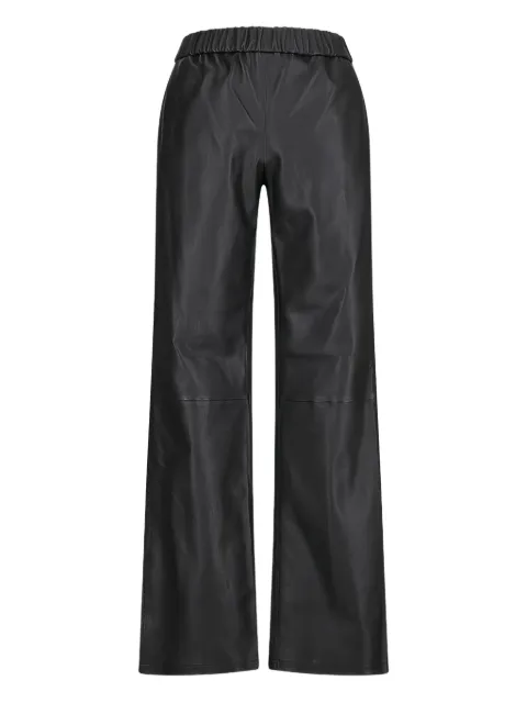 Enes elastic-waist leather trousers Black RELAXBOOTCUT