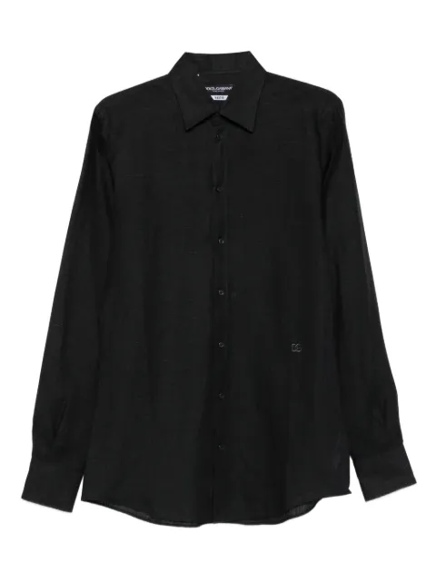 Dolce & Gabbana logo-detail long-sleeve shirt Black G5MM4ZFU4MH