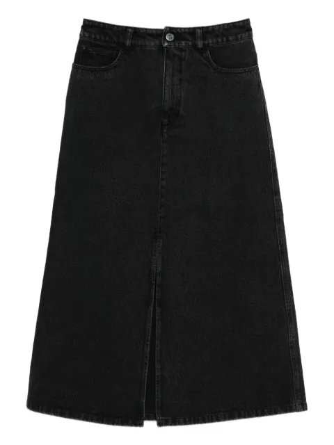 A.P.C. split-front denim midi skirt Black COHDKF06423