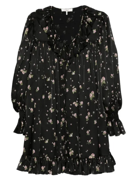 Chloé floral ruffled mini dress Black CH25ARO26481