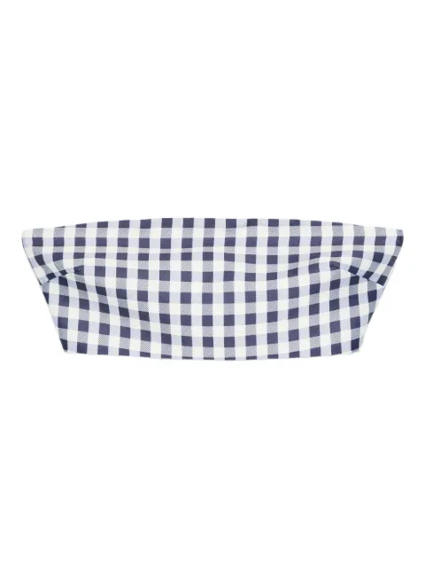 Self-Portrait gingham-check top Blue PF25036T