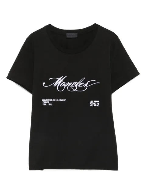 Moncler embroidered-logo cotton T-shirt Black K20938C0000589AJS