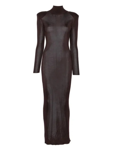Self-Portrait turtleneck shoulder-padded dress SS25945XBR