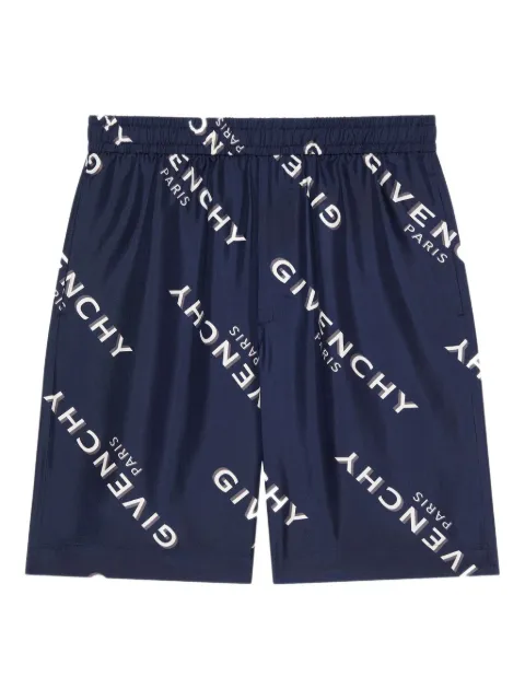 Givenchy logo-print shorts Blue BM51MT1673