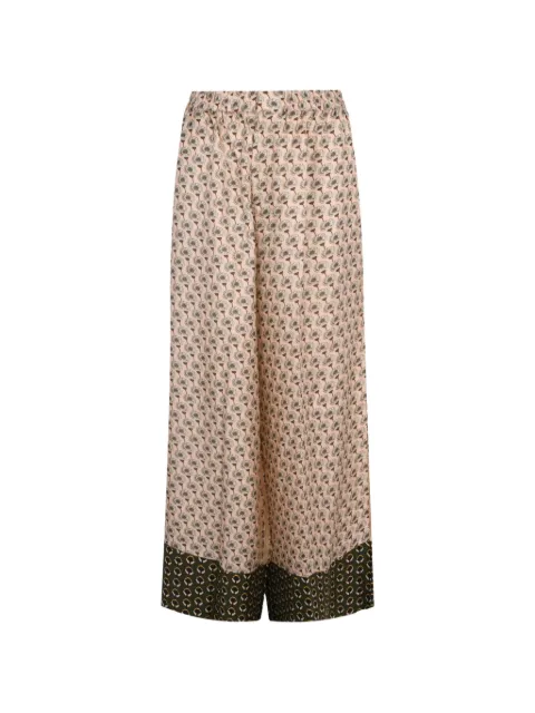 Biyan Paislee printed wide-leg trousers Neutrals PBSS25018
