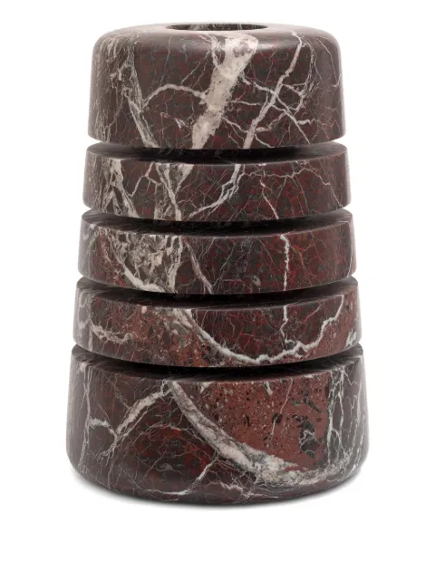 Editions Milano medium Atlantico stacked marbled vase (24.7cm x 36cm) Red AT1030
