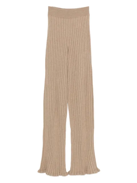 Lisa Yang ribbed flared trousers Brown 2025363BF