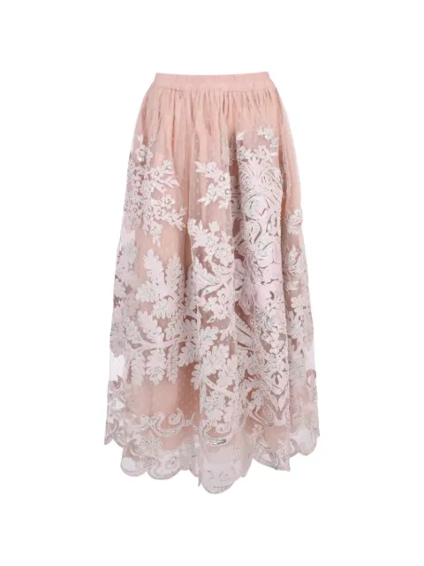 Biyan Mabel embroidered tulle skirt Pink SBSS25008