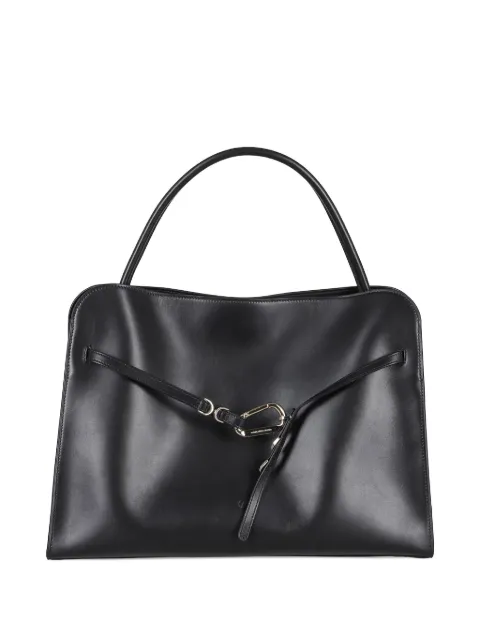 FRANCESCO BIASIA Iconic Non-Stop carabiner leather tote bag Black FBBP9JD01