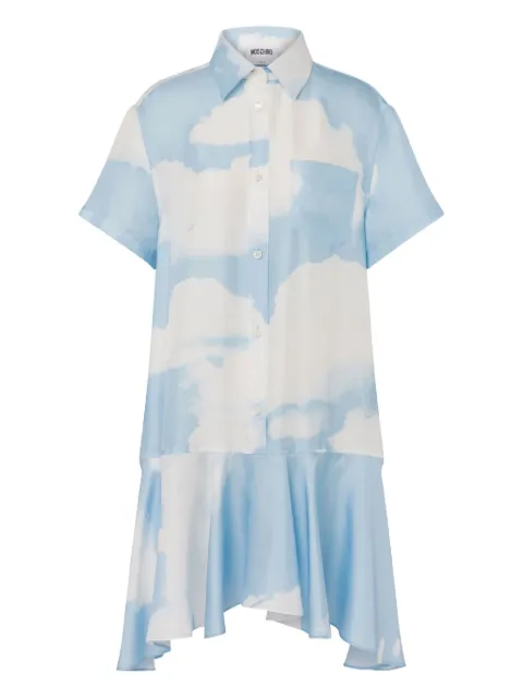 Moschino Archive Clouds print shirt mini dress Blue J04595551