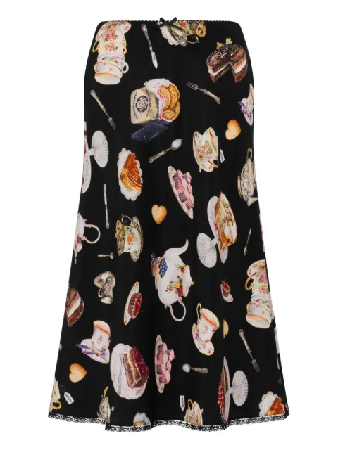 Moschino dessert-print midi skirt Black A01295559