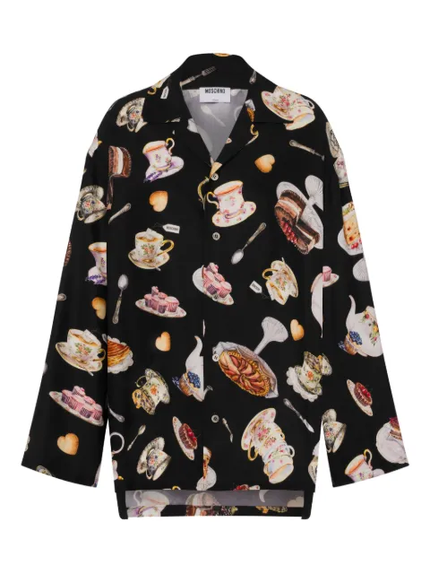 Moschino printed silk shirt Black A02365559