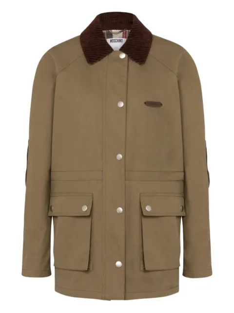 Moschino corduroy-collar utility jacket Green A06215518