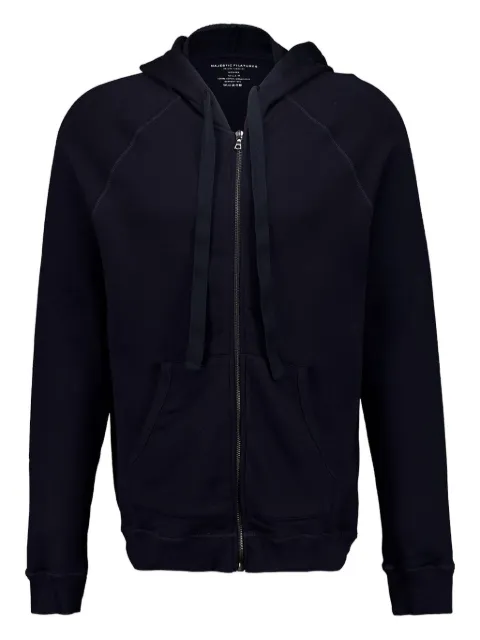 Majestic Filatures zip-up hoodie Blue M465HSW078