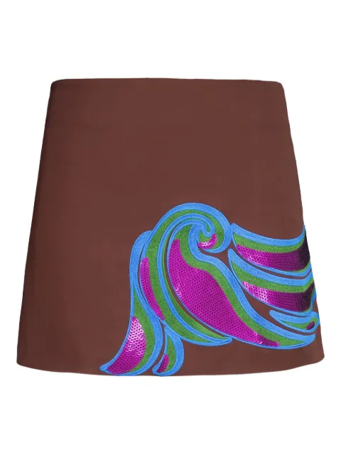 PAULA embroidered mini skirt Brown TERESA