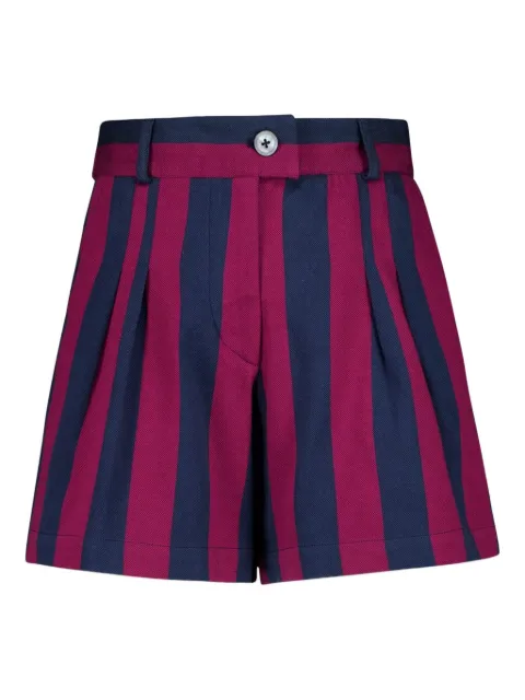 PAULA striped pleated shorts Purple VIRGO3