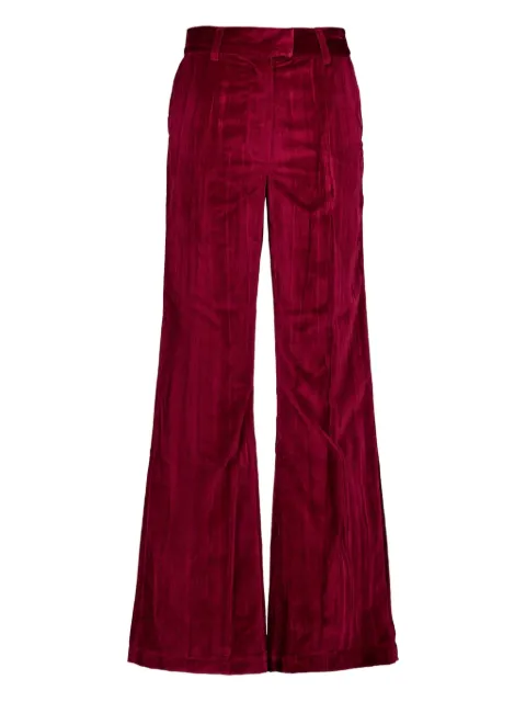 PAULA flared velvet trousers Red MORCHELLA2