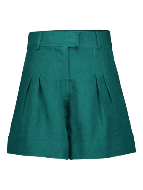 PAULA pleated high-waisted shorts Green VIRGO