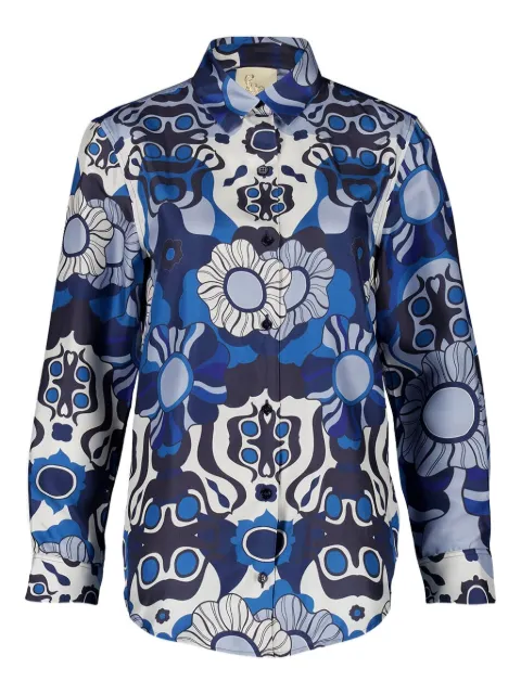 PAULA floral-print button-up shirt Blue AMETISTA24