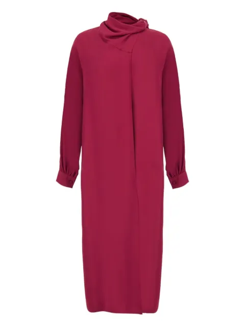PAULA asymmetric draped midi dress Pink IRYS