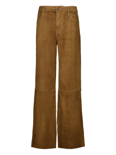 PAULA wide-leg suede trousers Brown AVILAS