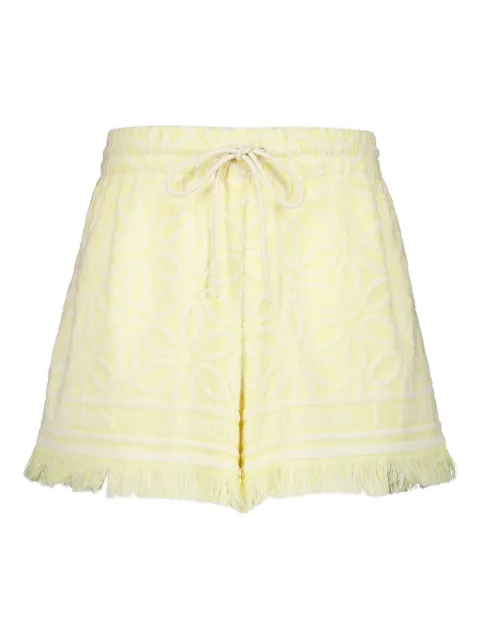 ZIMMERMANN Coco fringed jacquard shorts Yellow 3596ASS254