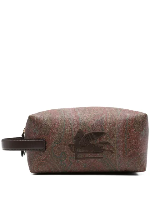 ETRO embroidered-logo wash bag Brown MP2C0010AA012