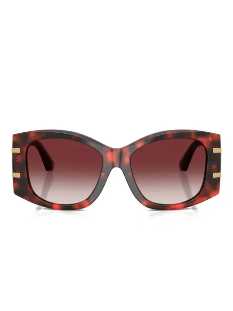 Dolce & Gabbana Eyewear logo-plaque geometric sunglasses Red DG450133588H