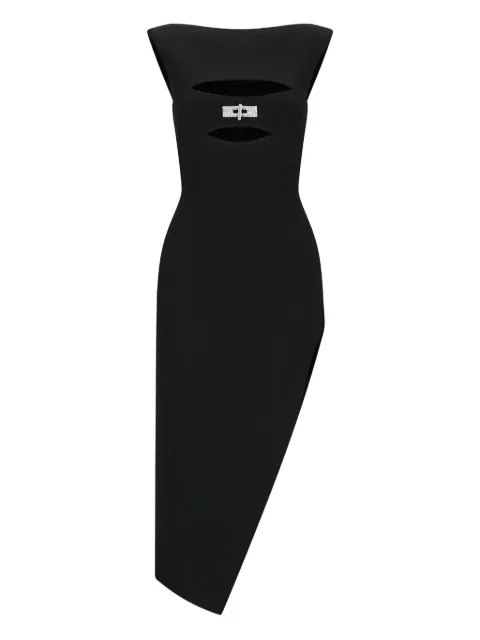 David Koma cut-out crystal buckle dress Black PF25DK26DA