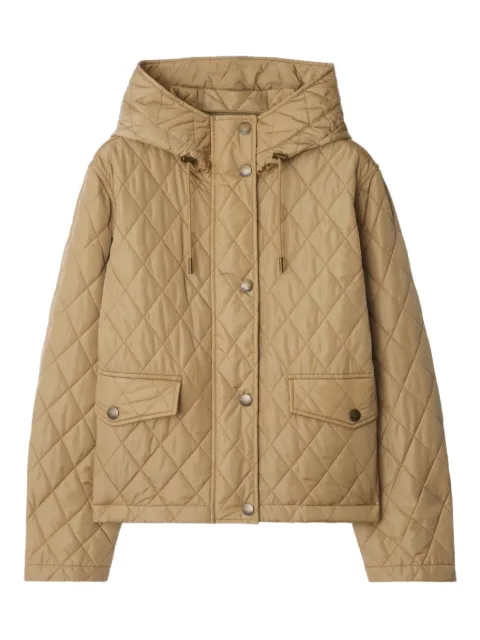 Burberry cropped quilted nylon hooded jacket Neutrals 8113116
