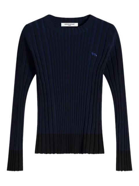 Maison Kitsuné ribbed long-sleeve sweater Blue OW00804KT1121