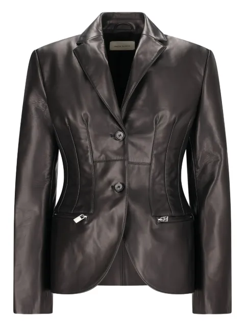 Magda Butrym stitch waist leather blazer Black 171725