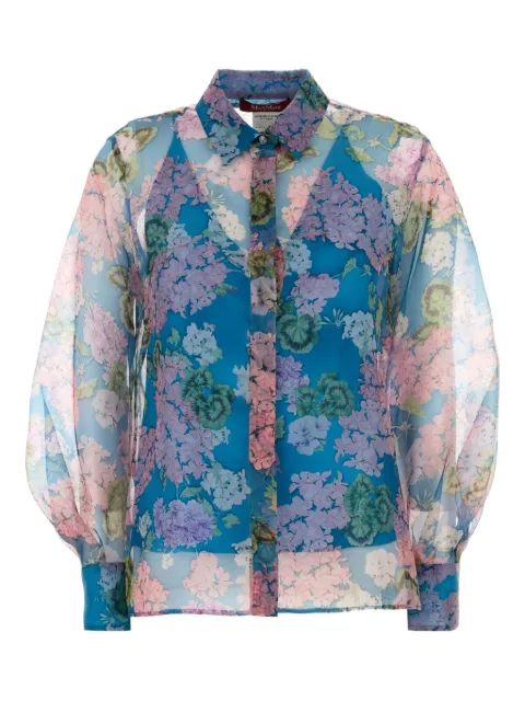 Max Mara printed organza shirt Blue 2516261044600